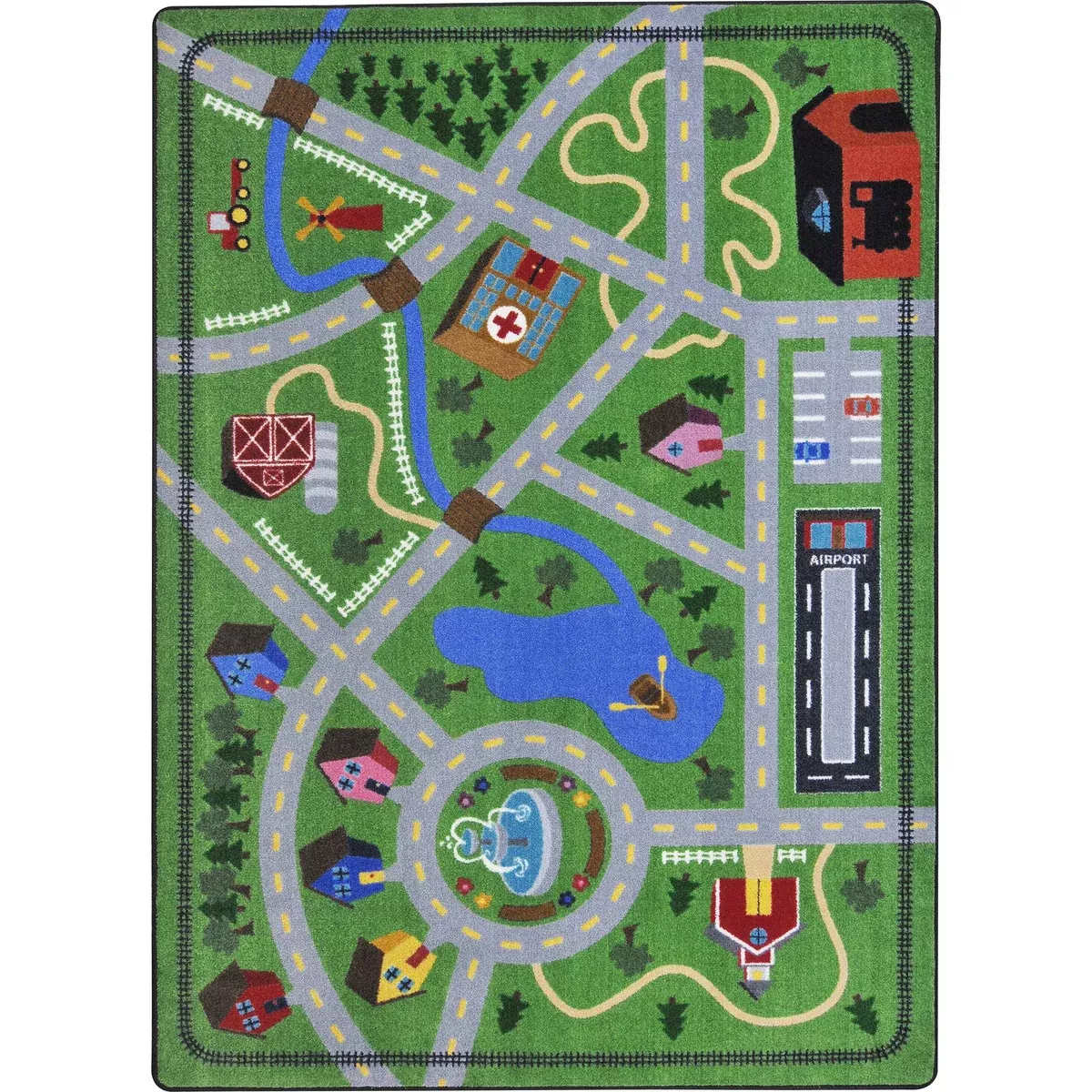 Joy Carpets Neighborhood Explorer Rug, Multi, 5'4" x 7'8"