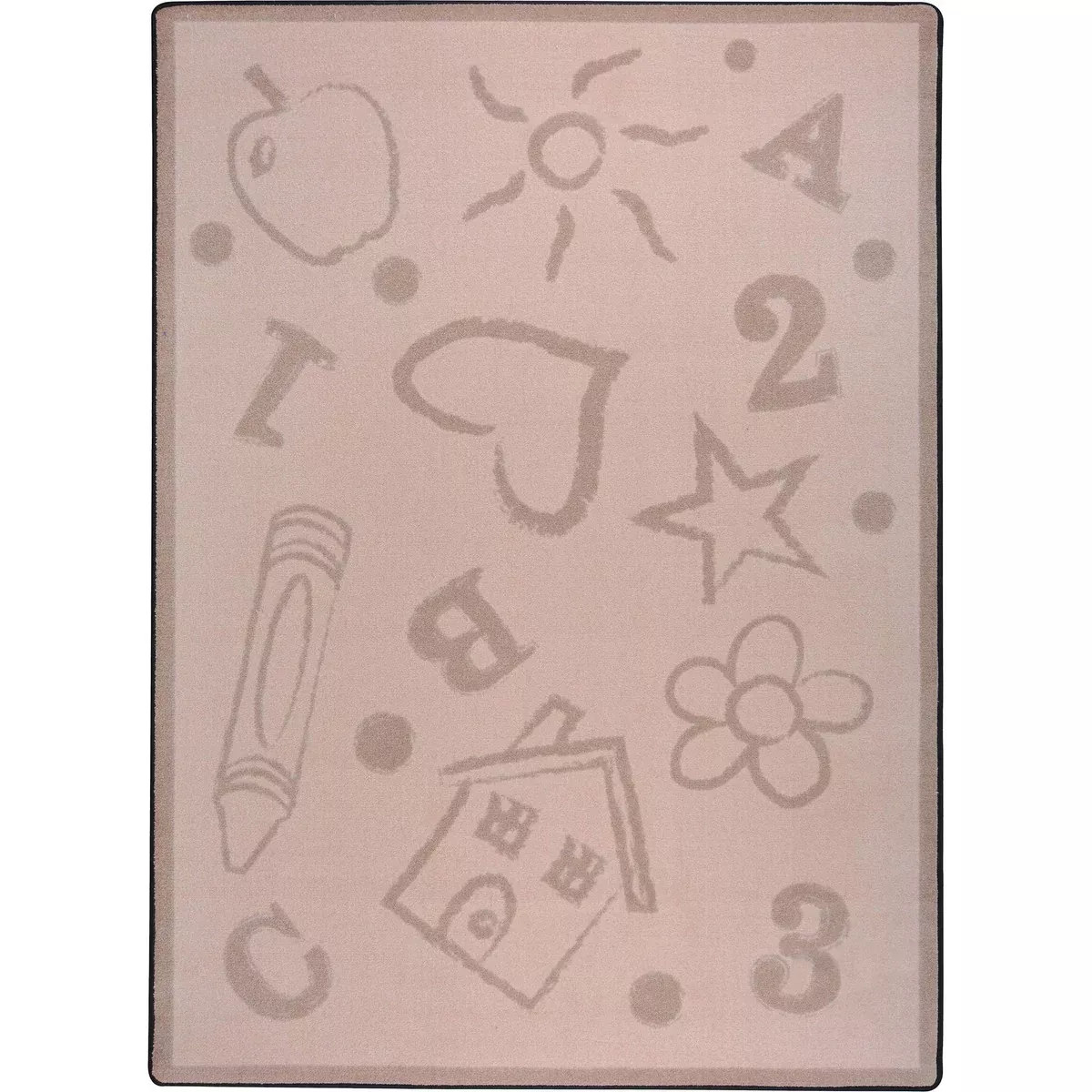 Joy Carpets Playful Patterns Kid's Art Children Area Rug, Beige