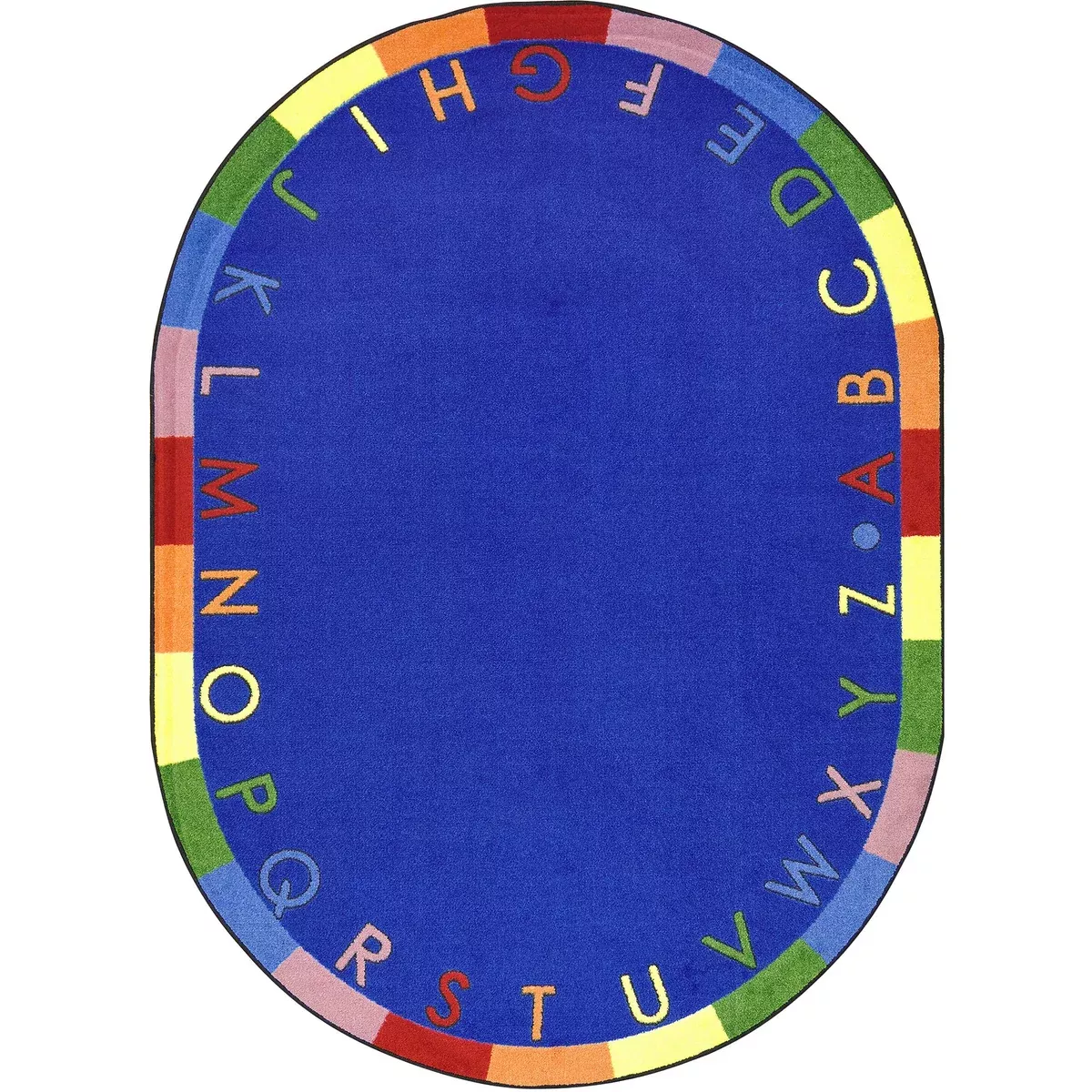 Joy Carpets Rainbow Alphabet Rug, Bold, 3'10" x 5'4" Oval