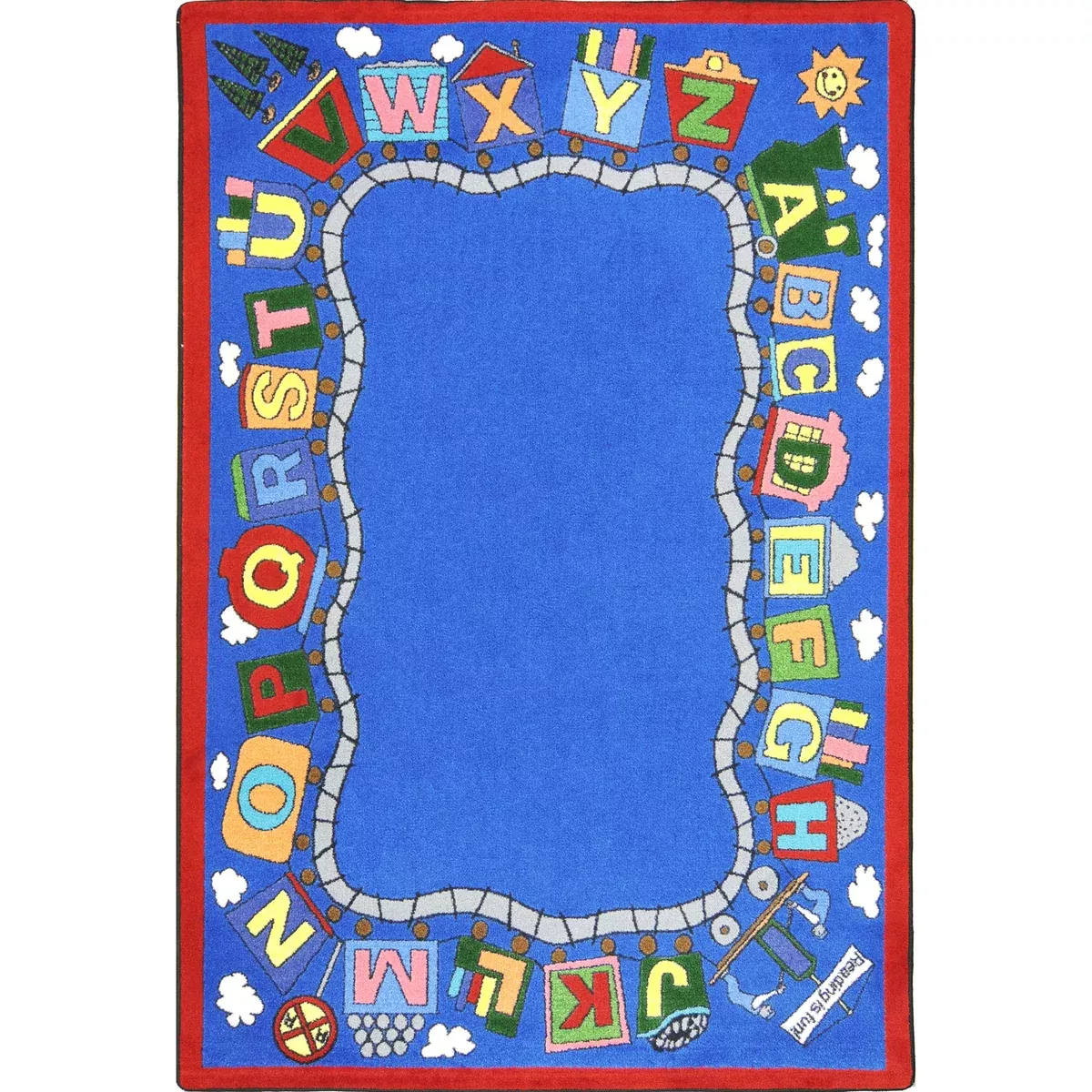 Joy Carpets Reading Train Area Rug, 5'4" x 7'8", Multicolored