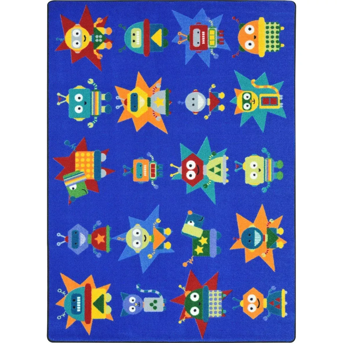 Joy Carpets Robot Invasion Rug, Multi, 5'4" x 7'8"