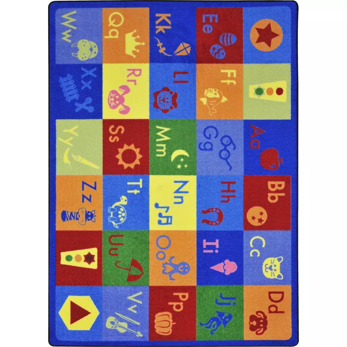 Joy Carpets Simply Phonics Rug, Multi, 5'4" x 7'8"