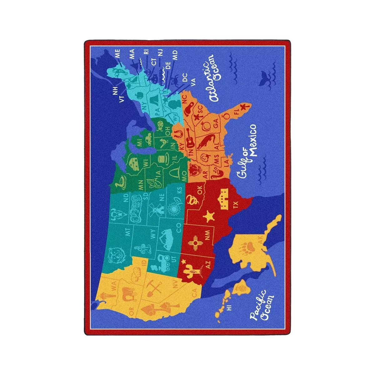 Joy Carpets States of The Nation Rug, Multi, 5'4" x 7'8"
