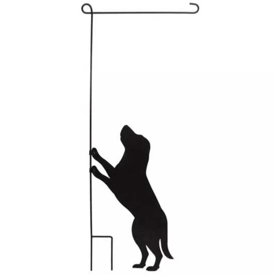 Jumping Dog Metal Garden Flag Stand - 44''