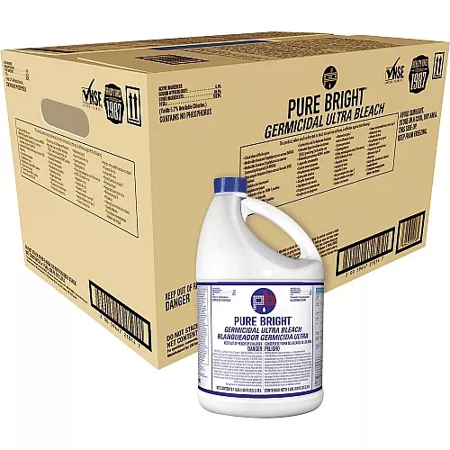 KIK Custom Pure Bright Germicidal Ultra Bleach For Multipurpose - Concentrate - 128 fl oz (4 quart) - Recommended For: Germs Remover - White - 6 / Carton (8635042CT)