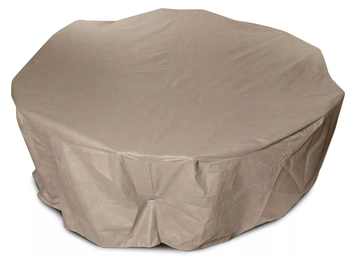 KoverRoos III 31252 72-Inch Round Dining Set Cover, 108-Inch Diameter by 28-Inch Height, Taupe