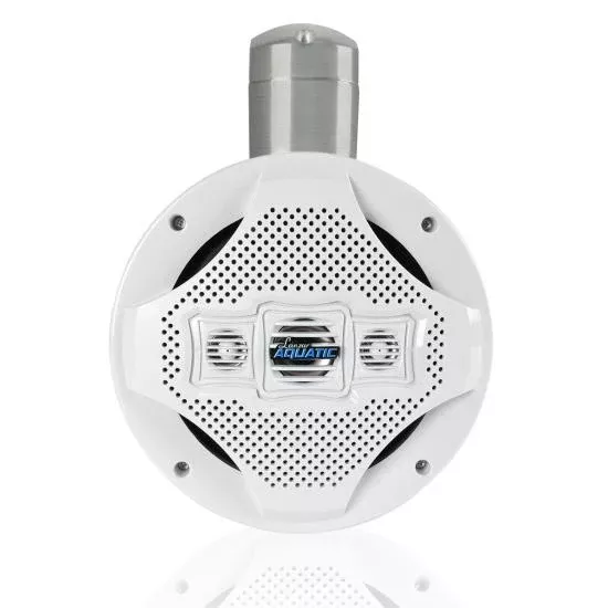 Lanzar 8'' AQAWBS8WT Bluetooth Marine Wakeboard Speaker 1200 Watt White