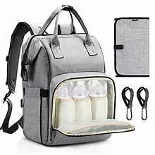 Large Capacity Diaper Bag Backpack, Waterproof, Multifunction Maternity Nappy Bag with Stroller Straps, Insulated Pockets, Changing Pad - Ideal for Travel with Baby Girls