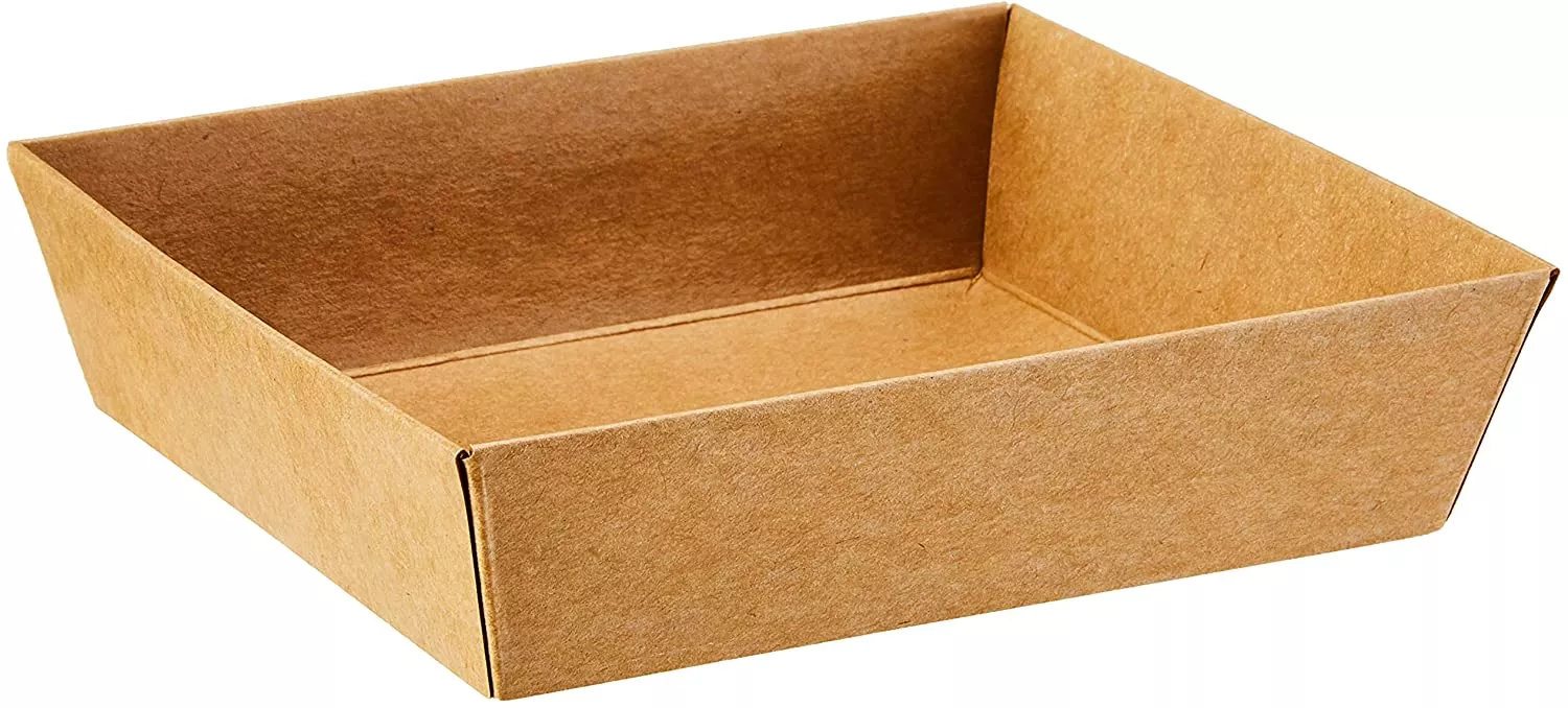 Large Paper Sushi Container, Tetra Sushi Box - Kraft Brown - 5