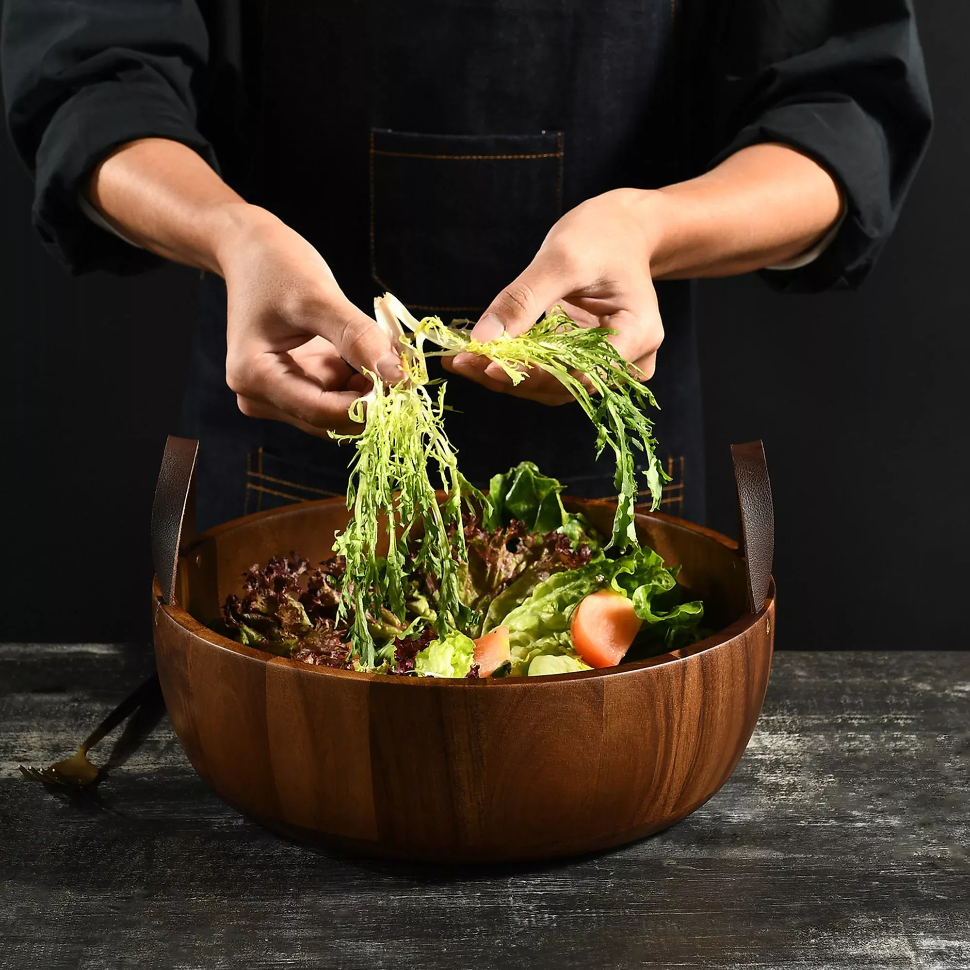 Large Wooden Salad Bowl, 12