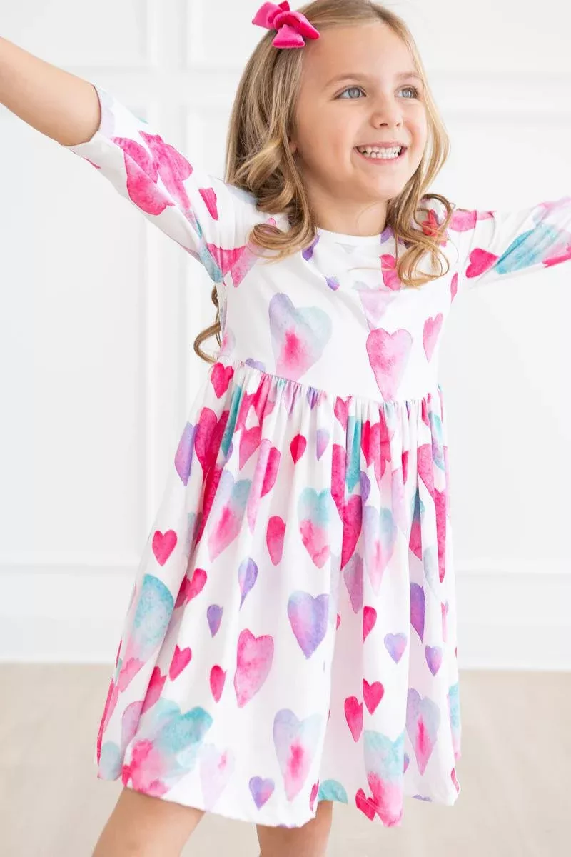 Light Hearted 3 /4 Sleeve Pocket Twirl Dress