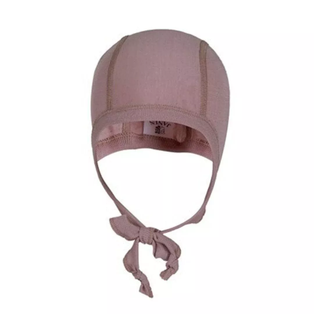 LightWool Baby Pilot Cap: Mauve