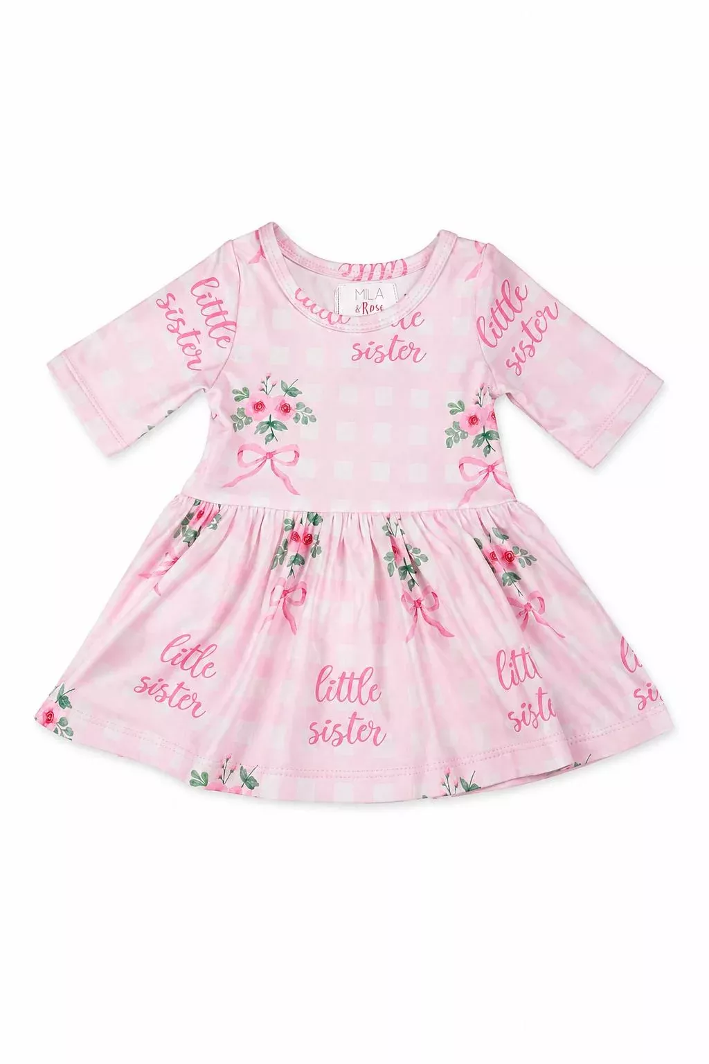Little Sister Floral 3 /4 Twirl Bodysuit