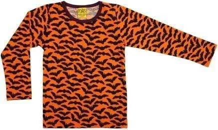 Long Sleeve Top: Bats Orange