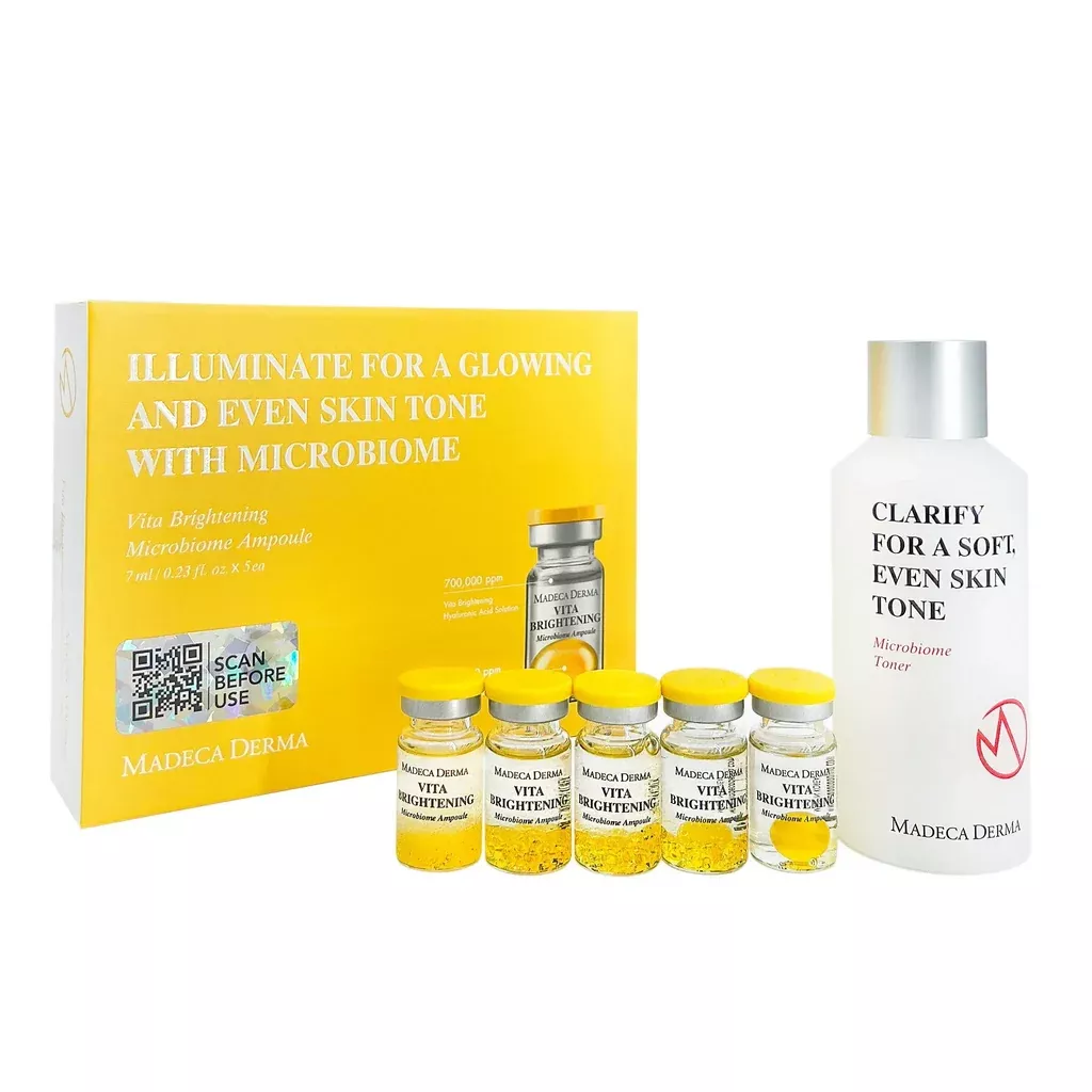 Madeca Derma Vita Brightening Microbiome Ampoule & Toner Set