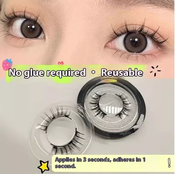 Magnetic False Eyelashes Self-Adhesive Glue-Free Reusable Waterproof