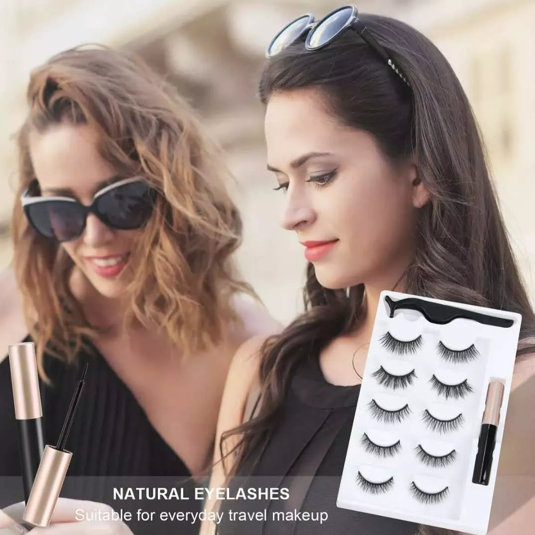 Magnetic Lash Kit with Liquid Liner Five No-Glue Lashes Set
