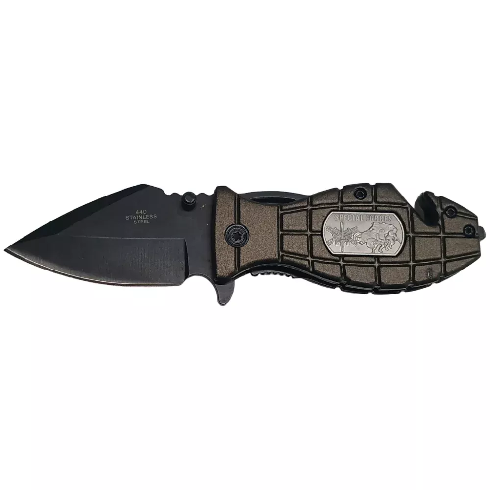 Marlin Grenade-Shaped Tactical Folding Knife - 2.5"