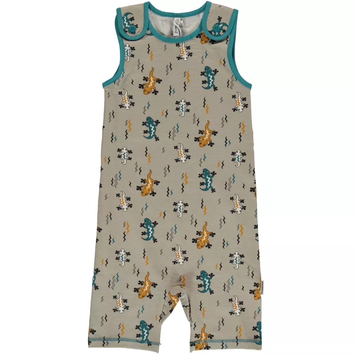 Maxomorra Organic Playsuit Short: Lizard