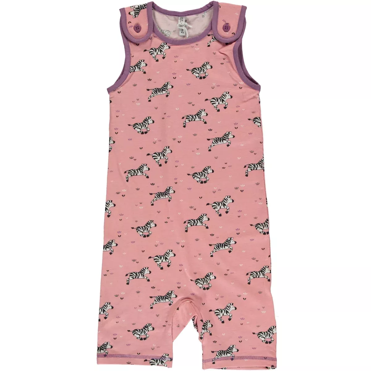 Maxomorra Organic Playsuit Short: Zebra