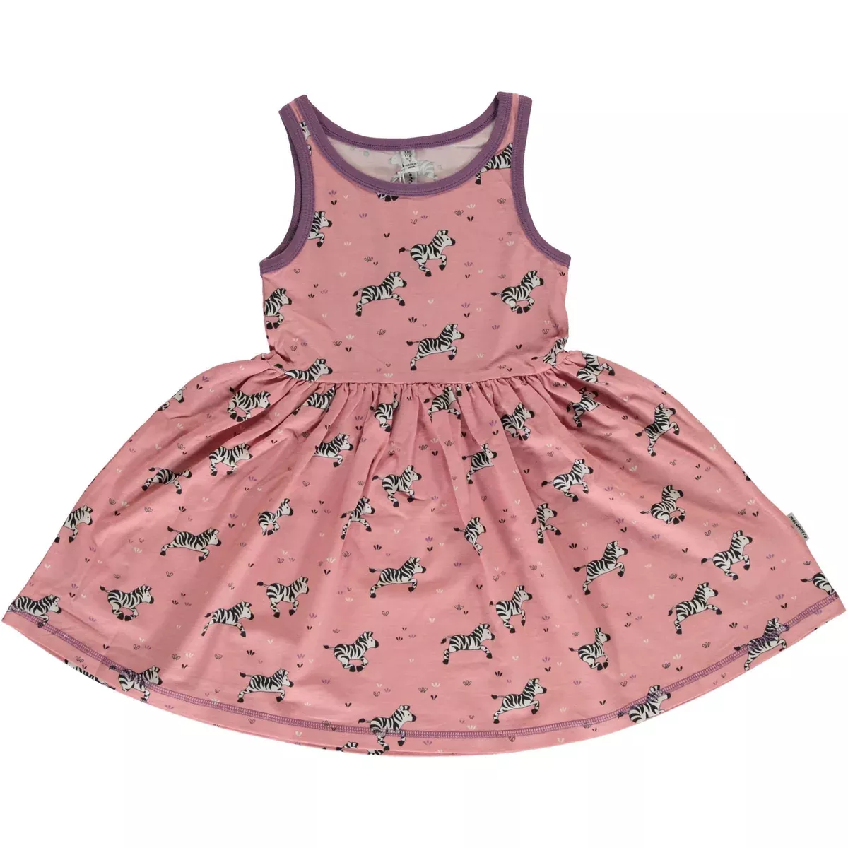 Maxomorra Organic Sleeveless Spin Dress: Zebra