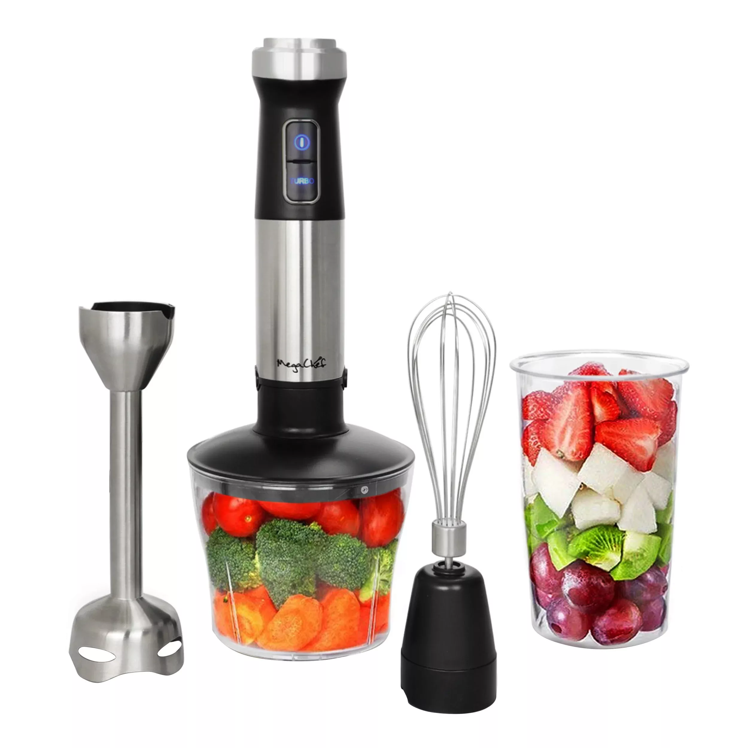Megachef MegaChef 4 in 1 Multipurpose Immersion Hand Blender With Speed Control and Accessories