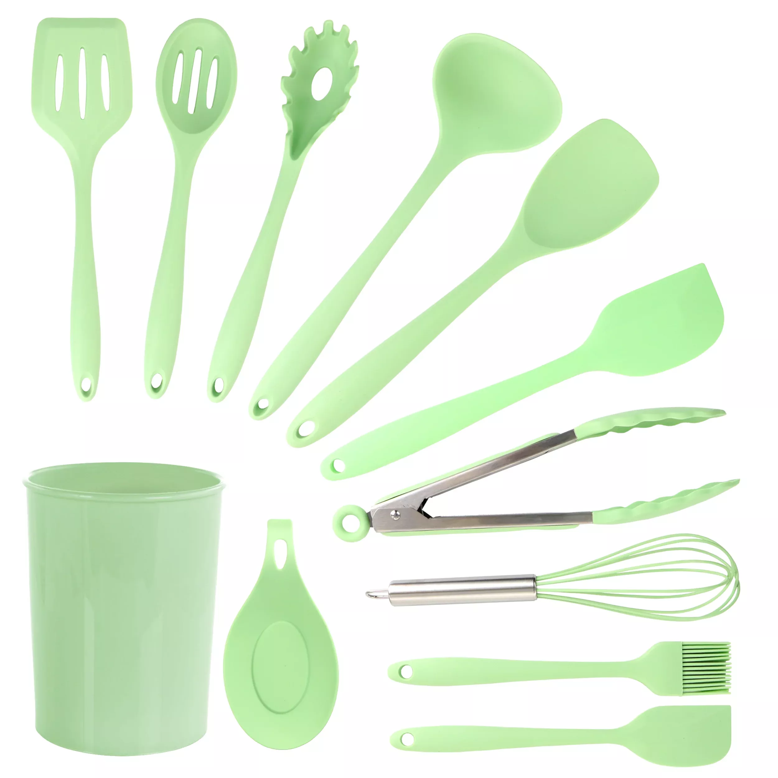 Megachef MegaChef Mint Green Silicone Cooking Utensils, Set of 12