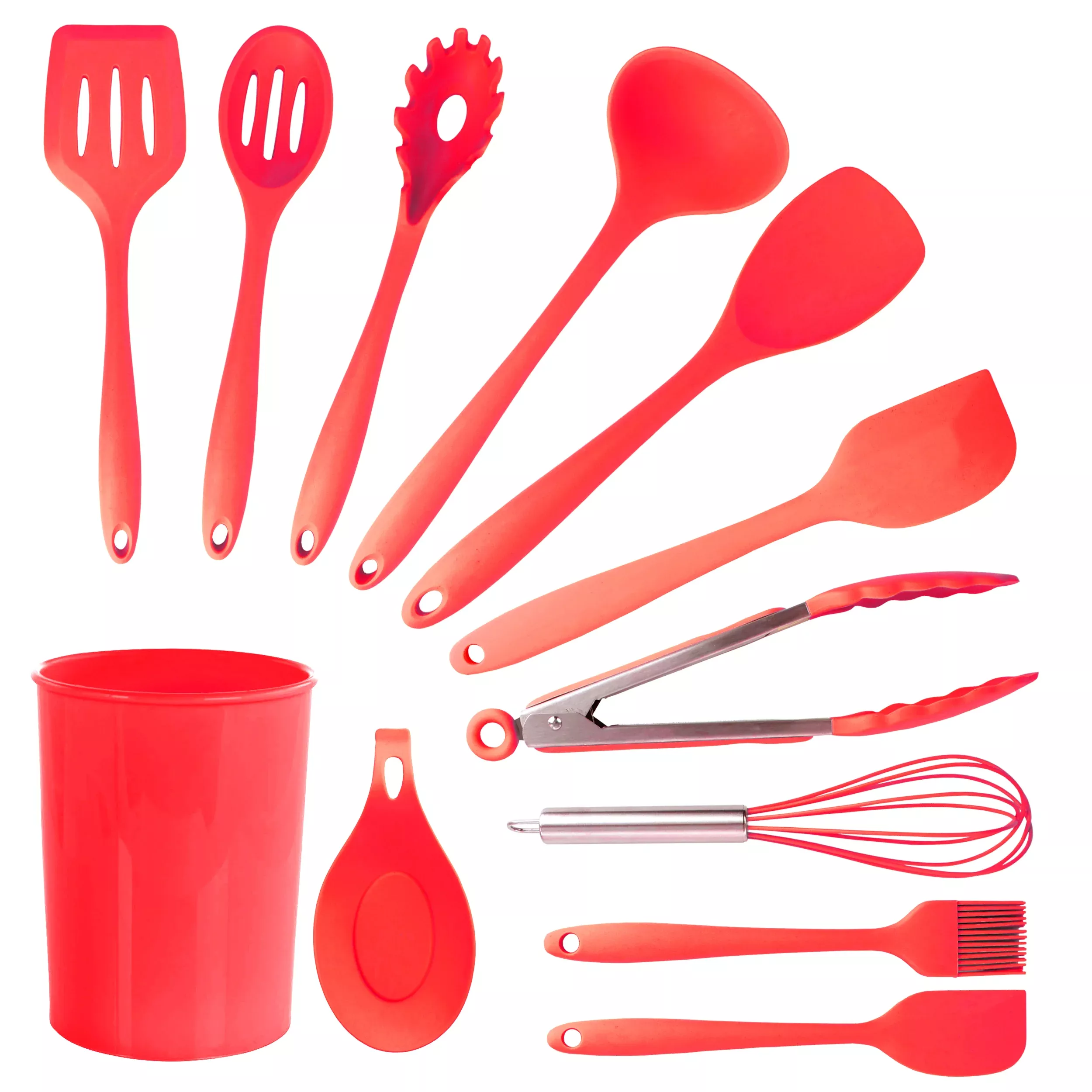Megachef MegaChef Red Silicone Cooking Utensils, Set of 12