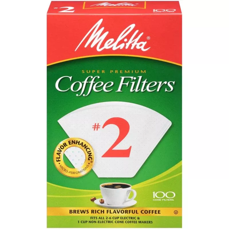 Melitta #2 Cone Coffee Filters (for 2-6 Cup Brewers)