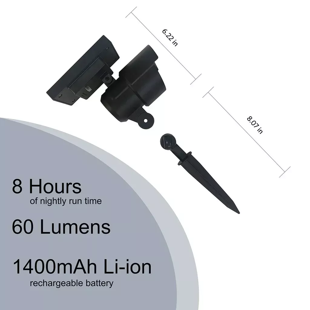 Member's Mark Matte Black LED Solar Spot Lights, 2-pack