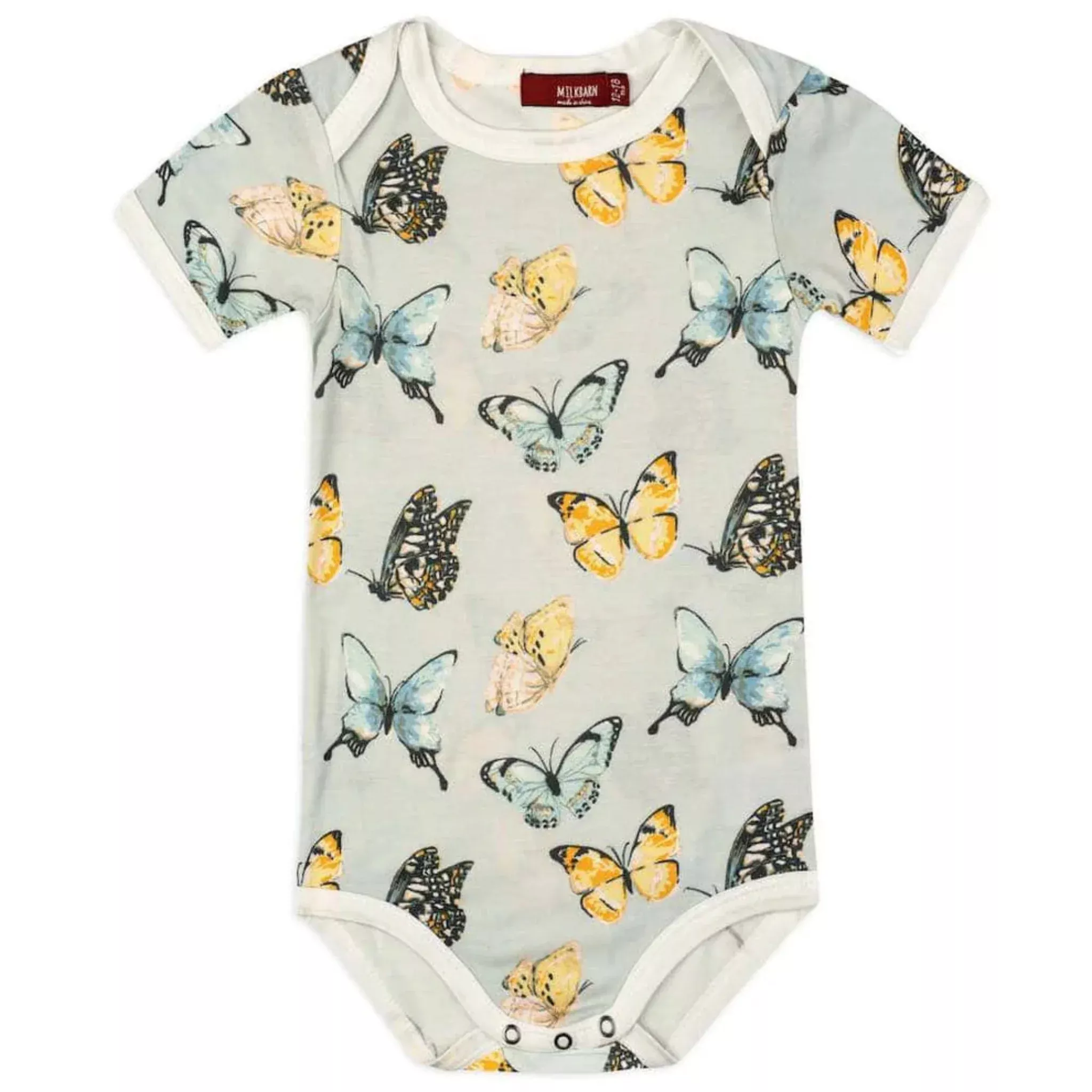 Milkbarn Butterfly Short Sleeve Onesie