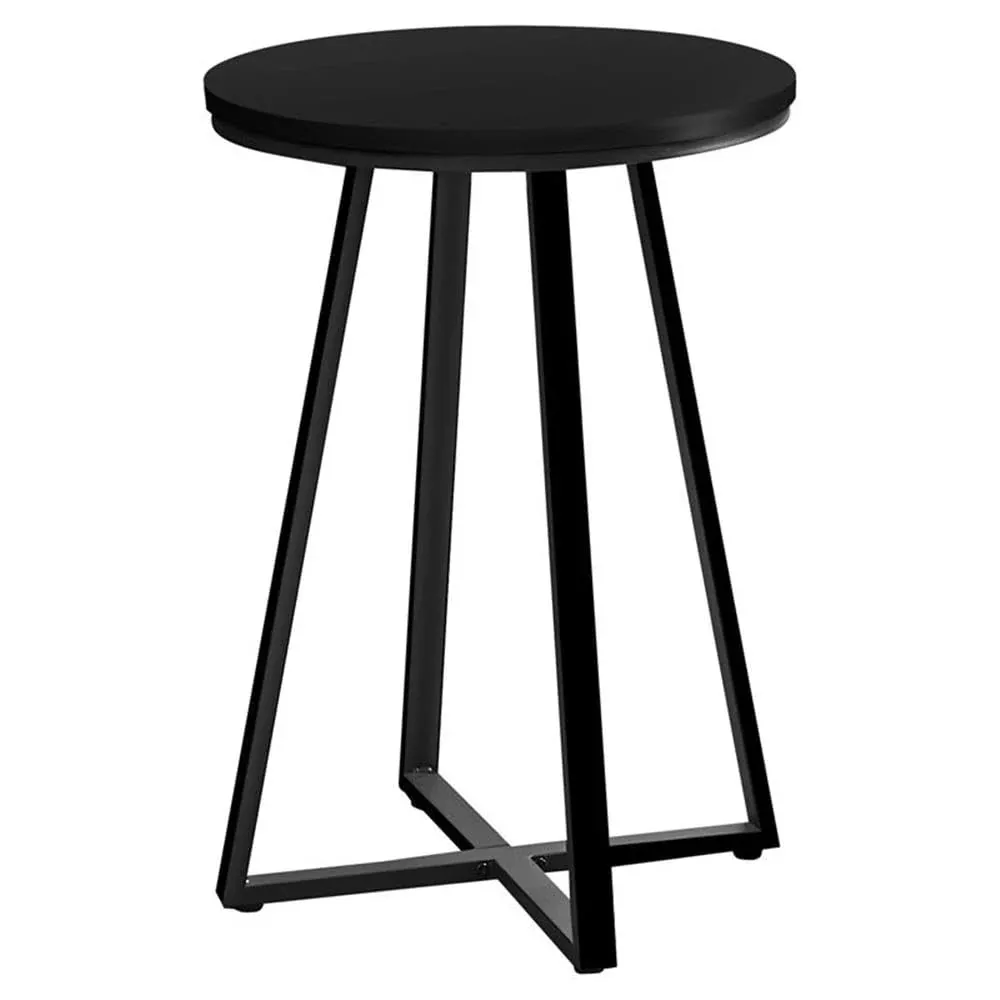 Monarch Specialties 2175 Accent Table, Side, Round, End, Nightstand, Lamp, Living Room, Bedroom, Metal, Laminate, Contemporary, Modern Table-22 H/Black/Black, 15.75" L x 15.75" W x 21.75" H
