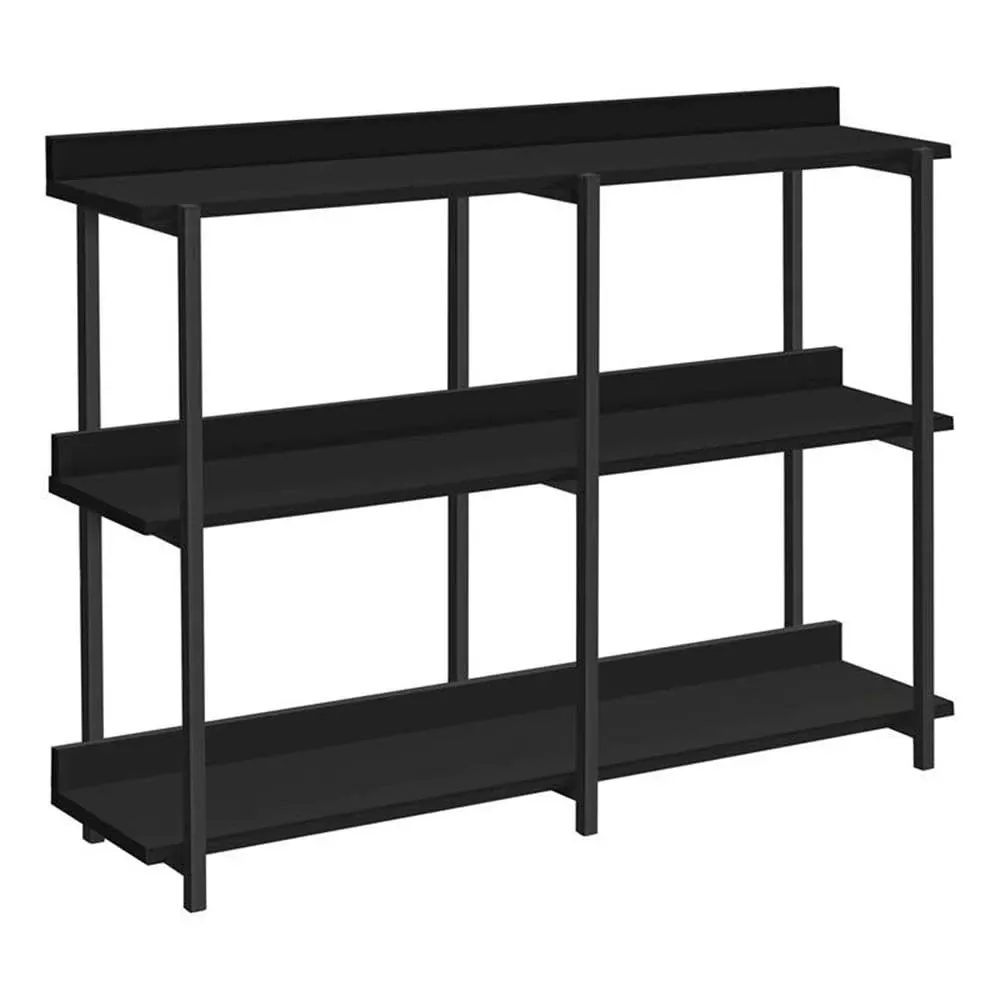 Monarch Specialties 2219 Accent Table, Console, Entryway, Narrow, Sofa, Living Room, Bedroom, Laminate, Contemporary, Modern Table-48 L/Black/Black Metal Hall, 47.25" L x 12" W x 34" H