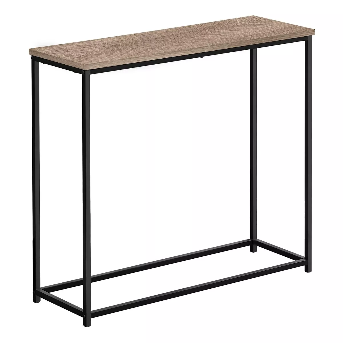 Monarch Specialties 2253 Accent Table, Console, Entryway, Narrow, Sofa, Living Room, Bedroom, Metal, Laminate, Brown, Black, Contemporary, Modern Table-32 L/Dark Taupe, 31.5" L x 11.5" W x 29" H