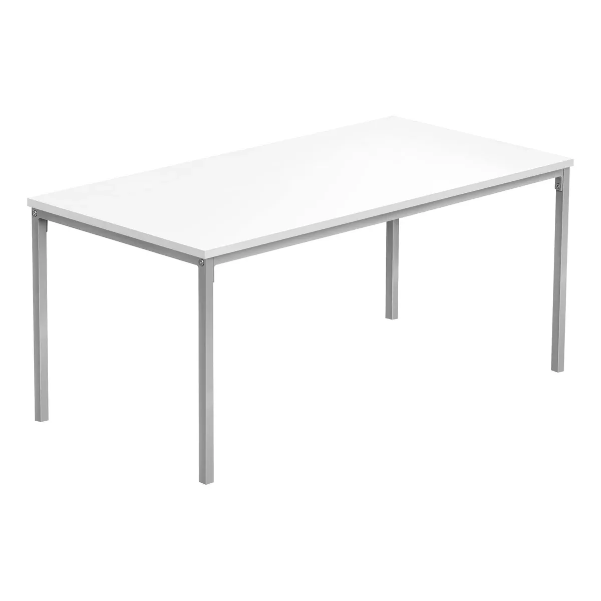 Monarch Specialties 3795 Coffee Table, Accent, Cocktail, Rectangular, Living Room, Metal, Laminate, White, Grey, Contemporary, Modern Table-40 L Silver, 40" L x 20" W x 18" H
