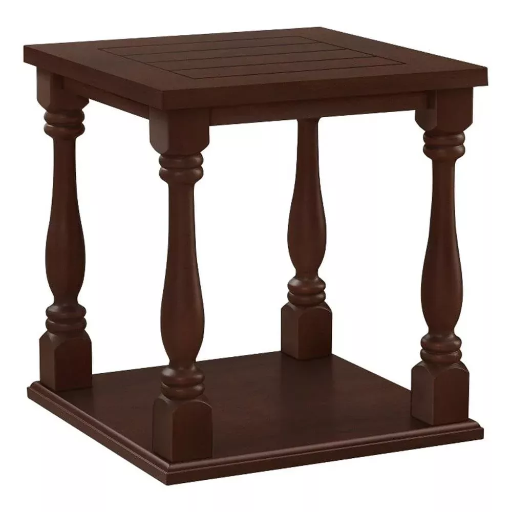 Monarch Specialties 3970 Accent, 2 Tier, End, Side Table, Square, Nightstand, Lamp, Brown Table-25 H/Espresso Veneer, 23.75" L x 23.75" W x 25.25" H