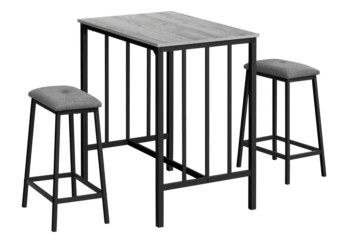 Monarch Specialties I 1144 Dining Set, 3pcs Set, Counter Height, 36" Rectangular, Small, Kitchen
