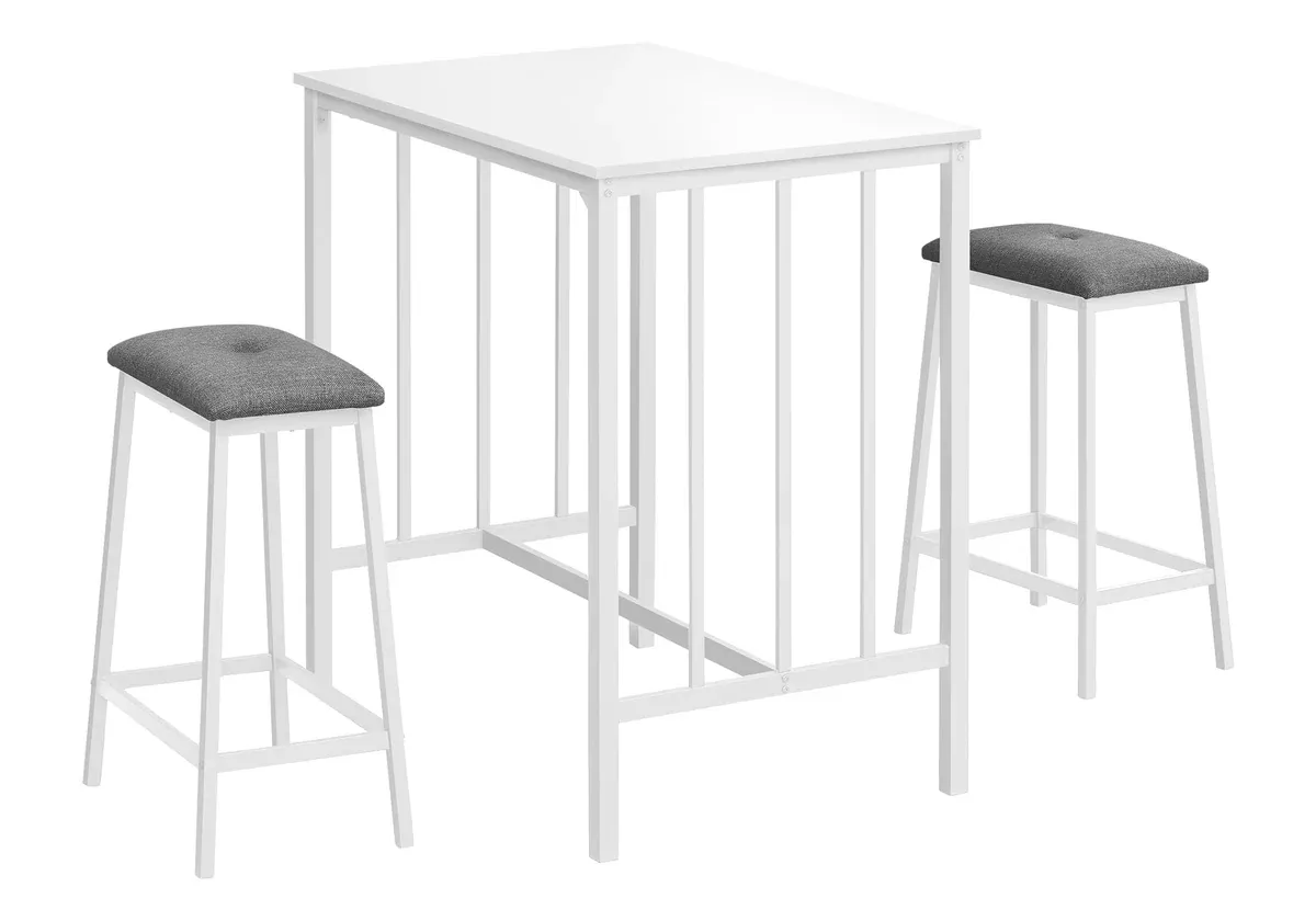 Monarch Specialties I 1147 Dining Set, 3pcs Set, Counter Height, 36" Rectangular, Small, Kitchen