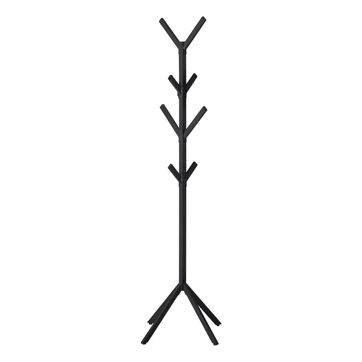 Monarch Specialties I 2057 Coat Rack, Hall Tree, Free Standing, 8 Hooks, Entryway, 70" H, Bedroom, Metal, Black, Contemporary, Modern