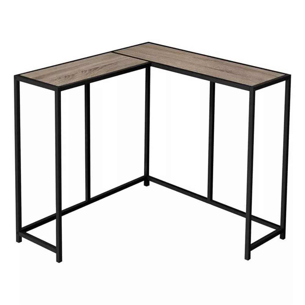 Monarch Specialties I 2155 Accent Table, Console, Entryway, Narrow, Corner, Living Room, Bedroom, Metal, Laminate, Brown, Black, Contemporary, Modern