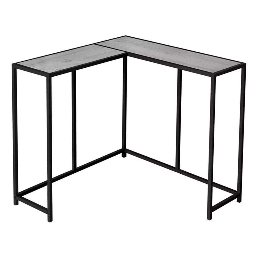 Monarch Specialties I 2156 Accent Table, Console, Entryway, Narrow, Corner, Living Room, Bedroom, Metal, Laminate, Grey, Black, Contemporary, Modern