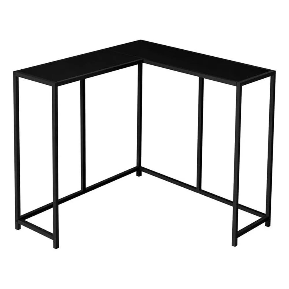 Monarch Specialties I 2157 Accent Table, Console, Entryway, Narrow, Corner, Living Room, Bedroom, Metal, Laminate, Black, Contemporary, Modern