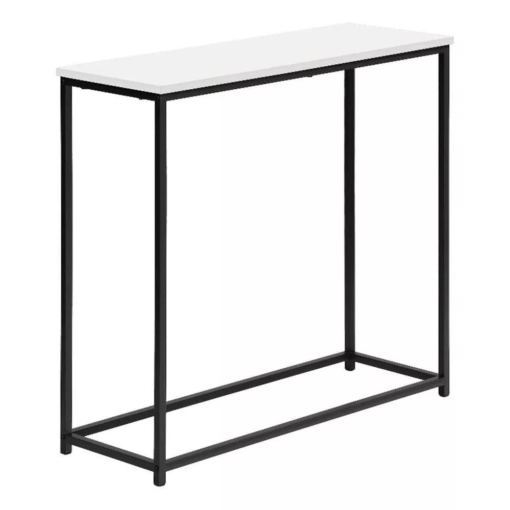 Monarch Specialties I 2252 Accent Table, Console, Entryway, Narrow, Sofa, Living Room, Bedroom, Metal, Laminate, White, Black, Contemporary, Modern
