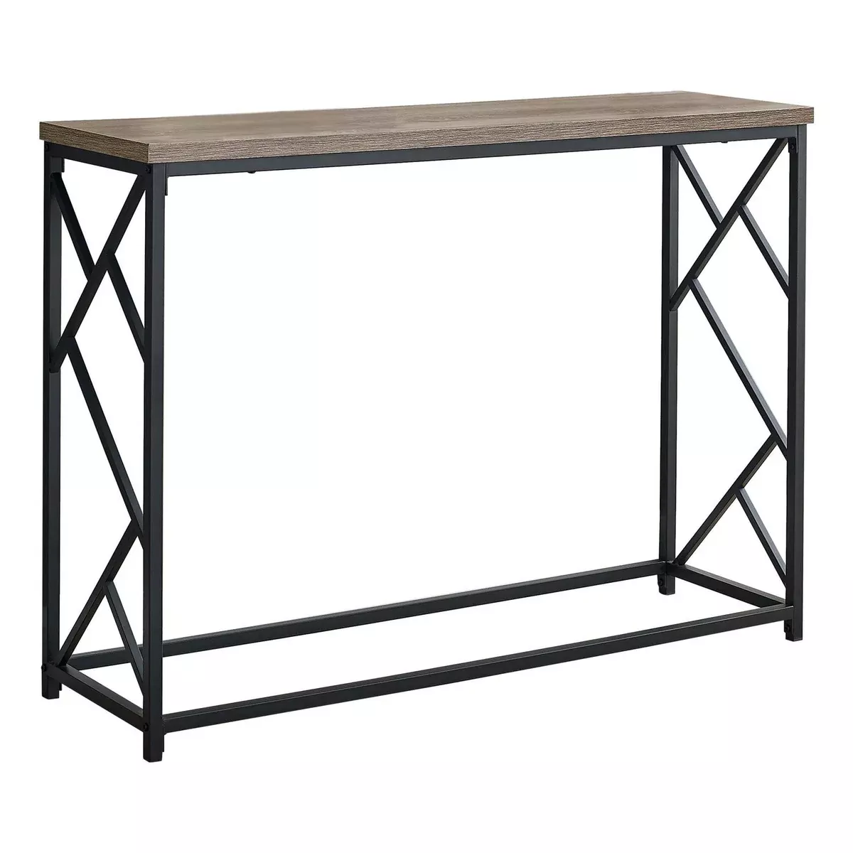 Monarch Specialties I 3533 Accent Table, Console, Entryway, Narrow, Sofa, Living Room, Bedroom, Metal, Laminate, Brown, Black, Contemporary, Modern