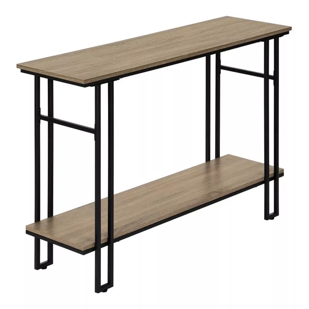Monarch Specialties I 3577 Accent Table, Console, Entryway, Narrow, Sofa, Living Room, Bedroom, Metal, Laminate, Brown, Black, Contemporary, Modern