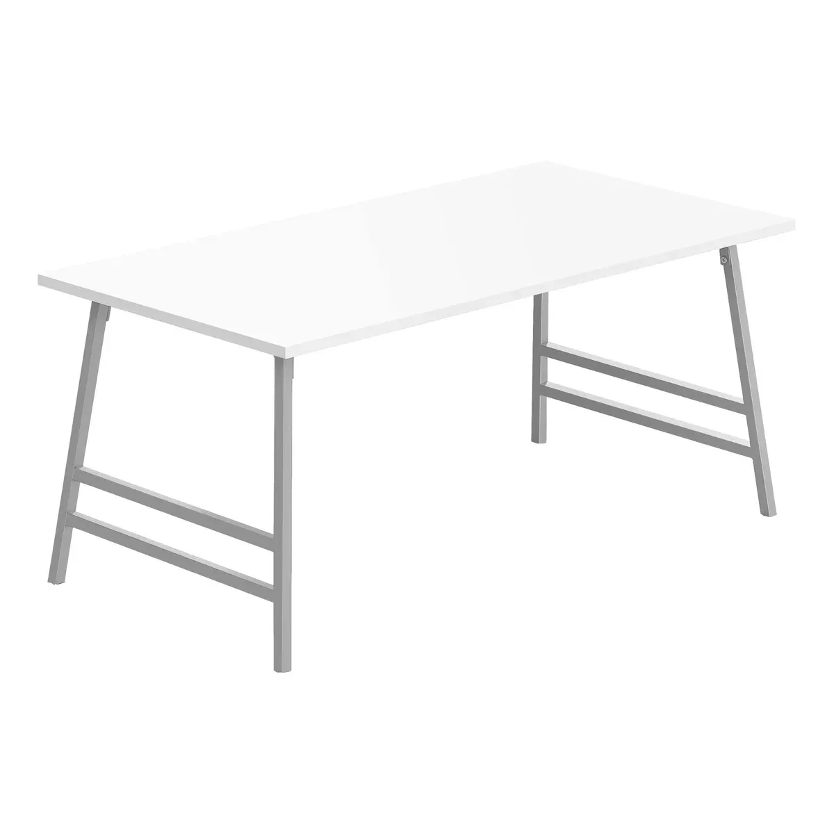 Monarch Specialties I 3790 Coffee Table, Accent, Cocktail, Rectangular, Living Room, 40" L, Metal, Laminate, White, Grey, Contemporary, Modern