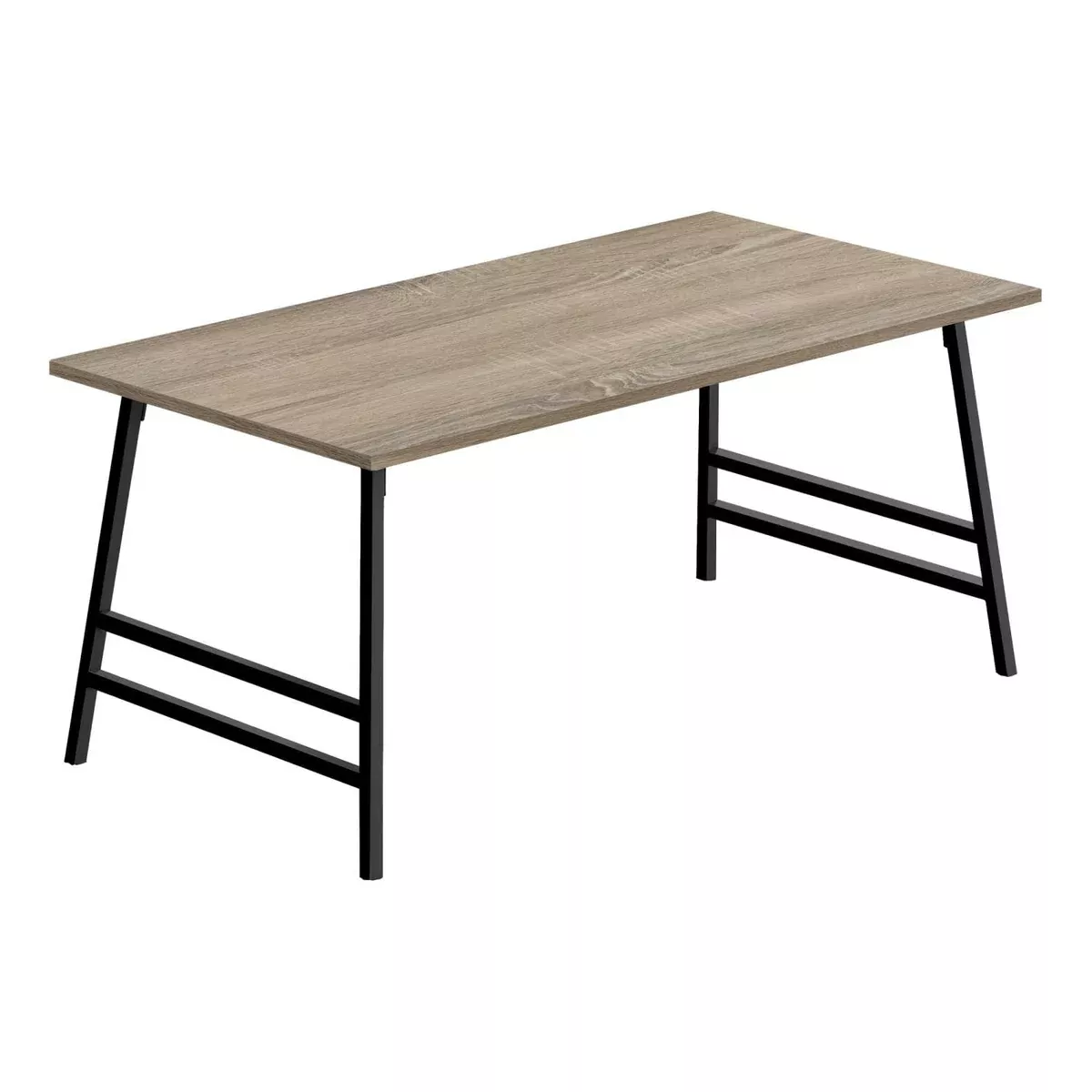 Monarch Specialties I 3792 Coffee Table, Accent, Cocktail, Rectangular, Living Room, 40" L, Metal, Laminate, Brown, Black, Contemporary, Modern