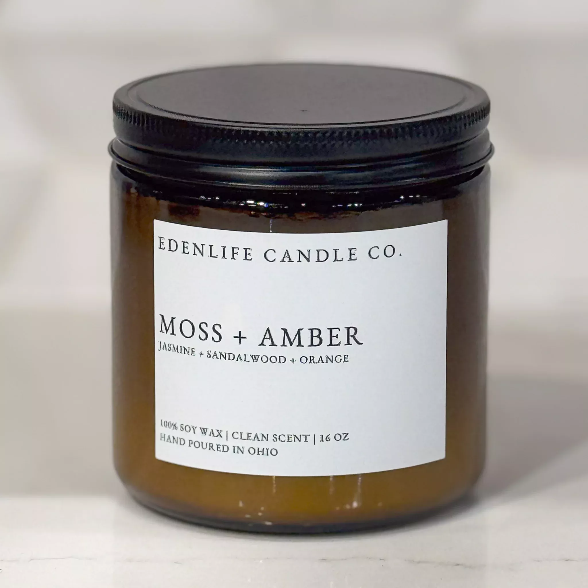 Moss + Amber Soy Candle