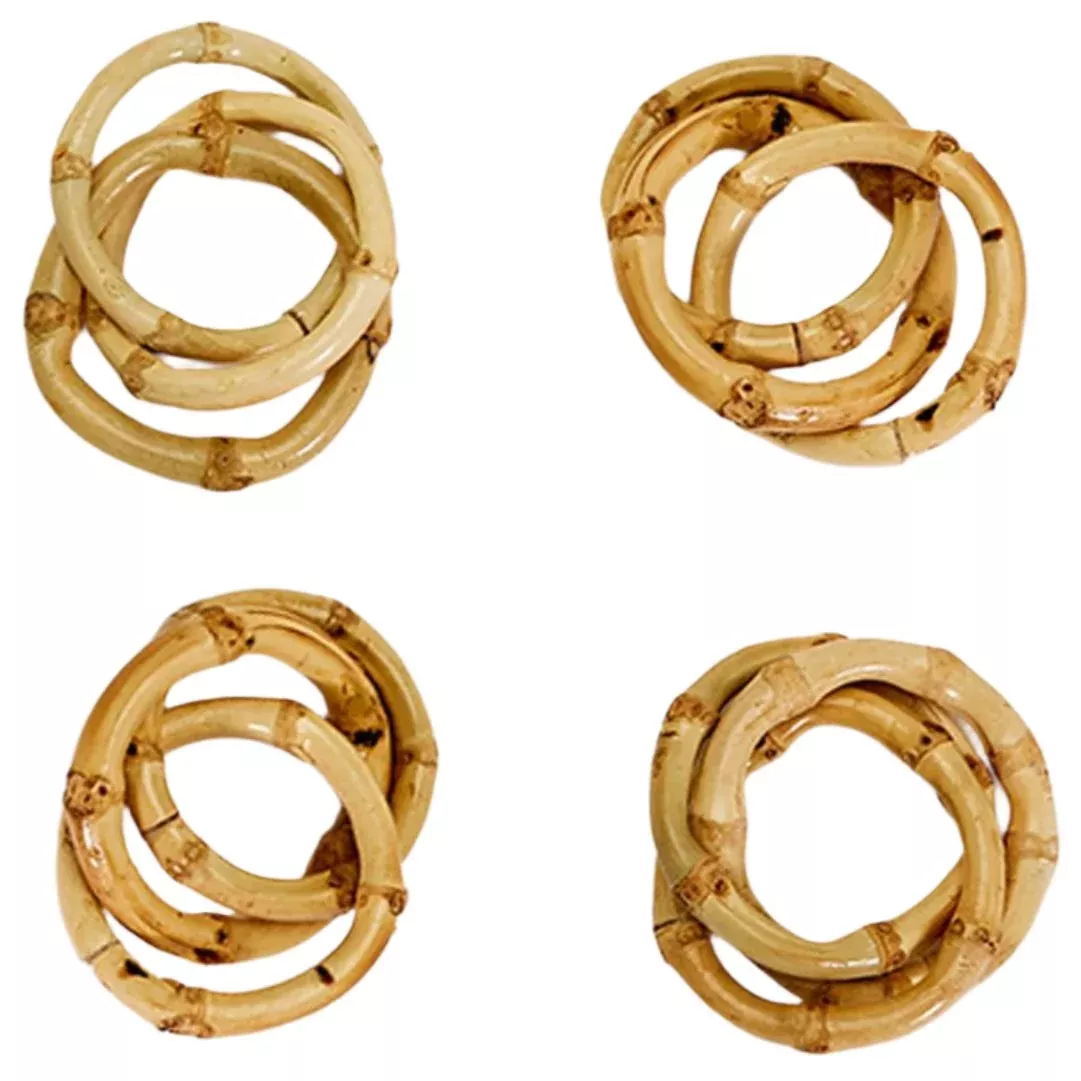 Natural Bamboo Bangle Trio Napkin Rings - 4 pc.