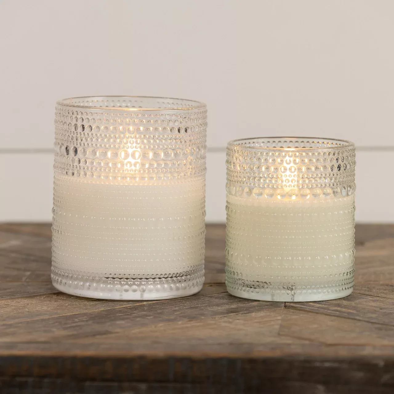 Neutral Bubble Glass Flame Candle